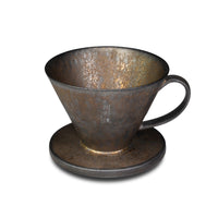 現貨|全港免運|河野流 - 文京手作陶瓷咖啡濾杯 Coffee Dripper 1-2杯 木質盒裝|每個鐵釉紋理獨一無二【送一包Hario V60 VCF-01濾紙 100張】