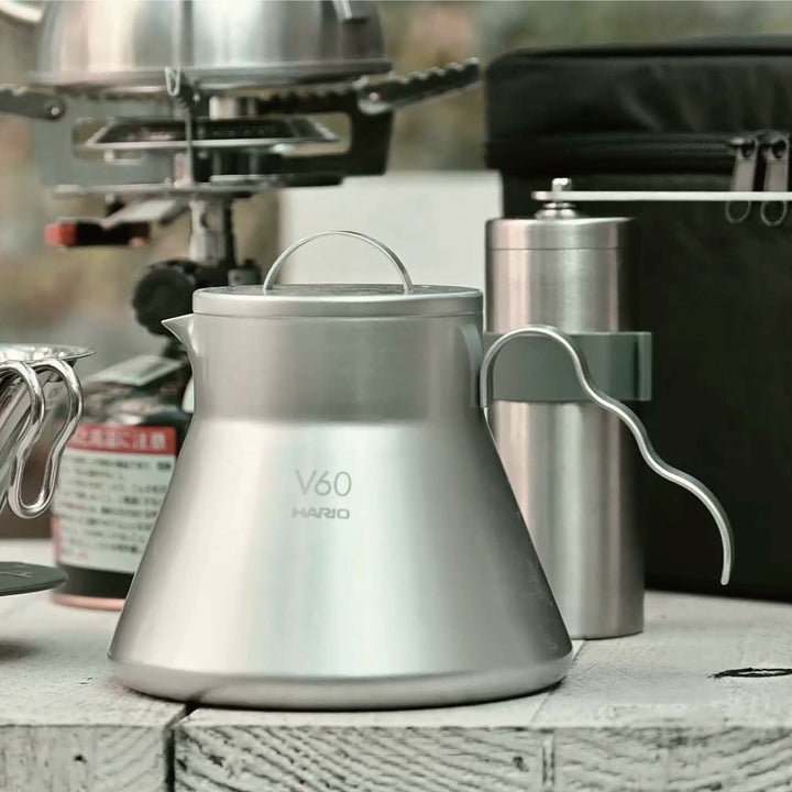 預訂|全港免運|Hario - Outdoor系列 V60不銹鋼分享壺 V60 Metal Coffee Server 500ml (O-VCSM-50-HSV)|《約10-14個工作天內寄出》