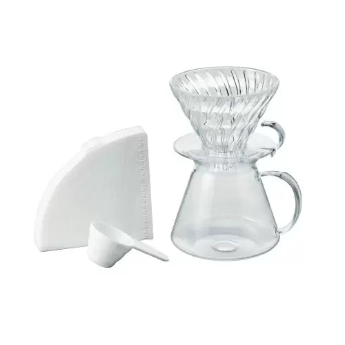 現貨|Hario - "Simply Hario系列" V60 02玻璃手沖咖啡壺組套裝 Glass Brewing Kit (1-4杯) S-VGBK-02-T