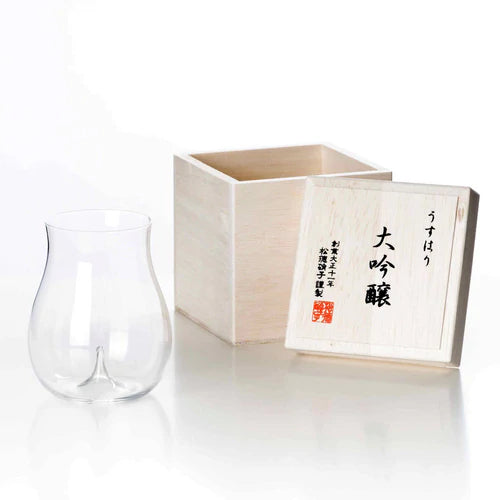 現貨|松德硝子 - SHOTOKU Glass 大吟釀玻璃杯 清酒杯『うすはり』250ml |極薄杯身 (木盒包裝)