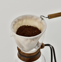 預訂|全港免運|Hario - 法蘭絨濾布 玻璃手沖咖啡壺組 Wood Neck Drip Pot (1-2杯) DPW-1|《約10-14個工作天內寄出》