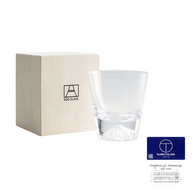現貨|全港免運|田島硝子 - TAJIMA GLASS 富士山玻璃杯 威士忌酒杯 270ml (TG15-015-R)|木盒包裝|EDO GLASS|附真品證書卡