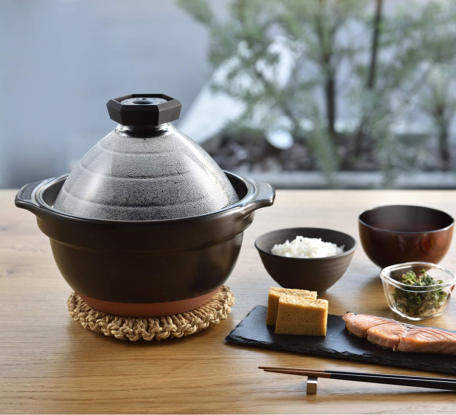全港免運|Hario - GOHANGAMA Glass Lid Rice Cooker 萬古燒蛋形飯釜 GNR-150-B/GNR-200-B|《約10-14個工作天內寄出》