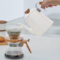 預訂|全港免運|Hario - Bona琺瑯 細口手沖壺 Drip Kettle (800ml) BDK-80-W|《約10-14個工作天內寄出》