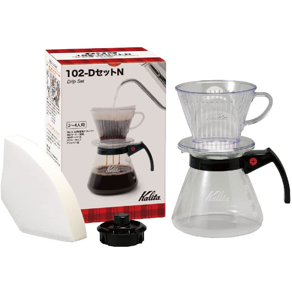 預訂|全港免運| Kalita 102系列 3-4杯 樹酯濾杯 滴漏咖啡壺組套裝 102-D Plastic Dripper Set N(含濾紙)|《約10-14個工作天內寄出》