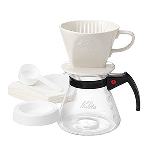 預訂|全港免運| Kalita 102系列 3-4杯 陶瓷濾杯 滴漏咖啡壺組套裝 102 Ceramic Dripper Set N(含濾紙)|《約10-14個工作天內寄出》