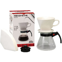 預訂|全港免運| Kalita 102系列 3-4杯 陶瓷濾杯 滴漏咖啡壺組套裝 102 Ceramic Dripper Set N(含濾紙)|《約10-14個工作天內寄出》