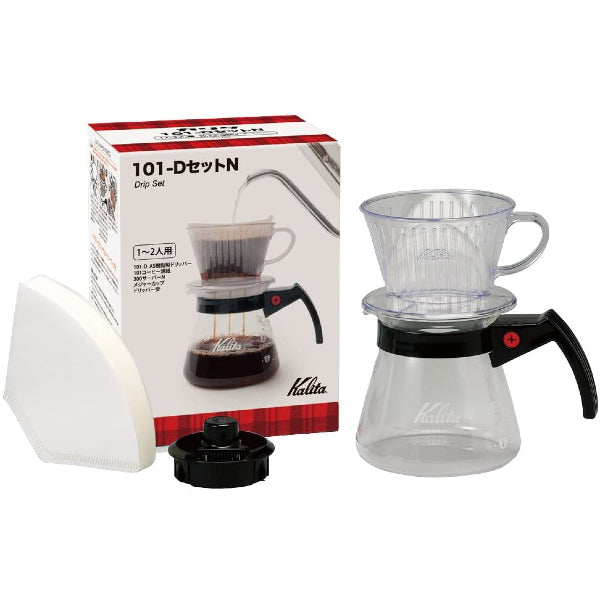 預訂|全港免運| Kalita 101系列 1-2人用 樹酯濾杯 滴漏咖啡壺組套裝 101-D Plastic Dripper Set N(含濾紙)|《約10-14個工作天內寄出》