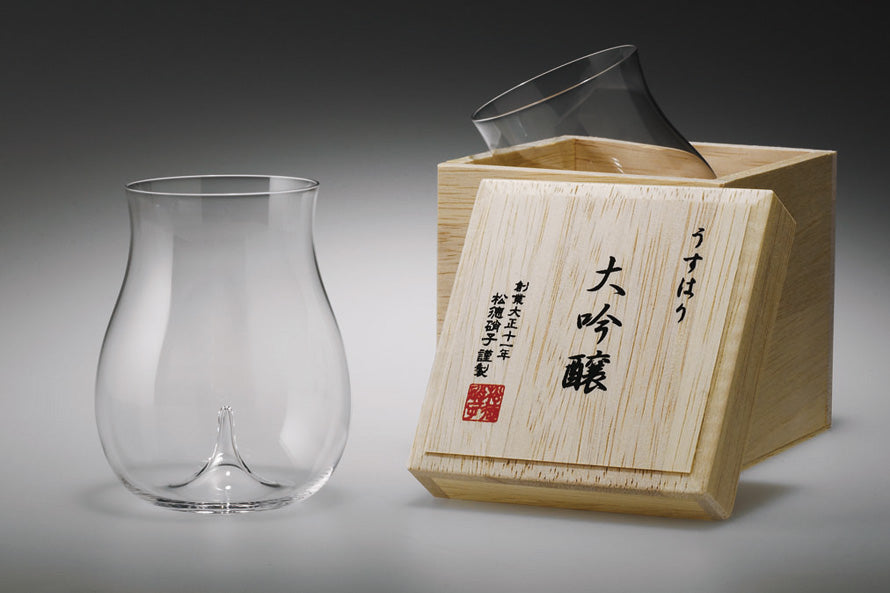 現貨|松德硝子 - SHOTOKU Glass 大吟釀玻璃杯 清酒杯『うすはり』250ml |極薄杯身 (木盒包裝)