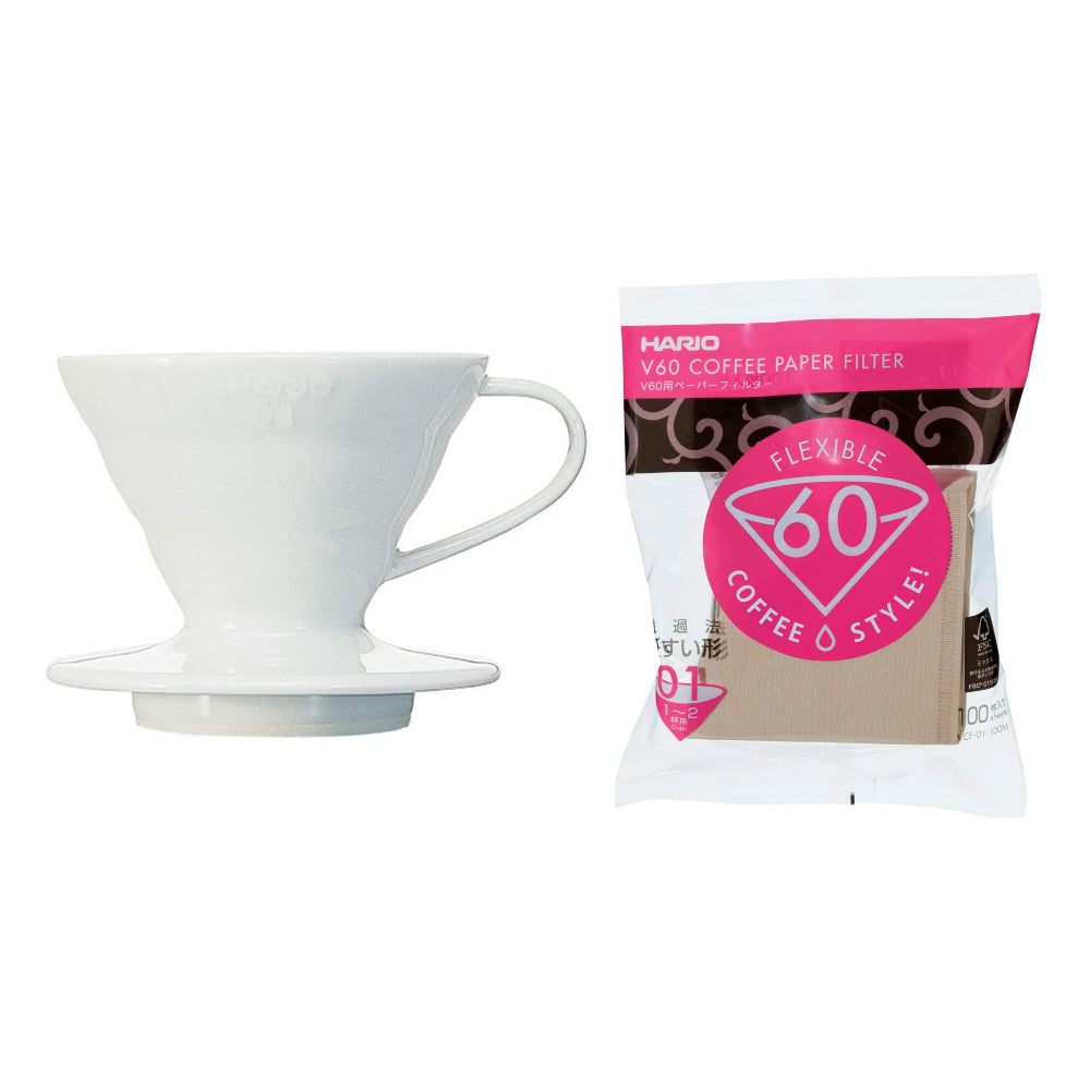 現貨|Hario - V60 01 陶瓷咖啡濾杯 Ceramic Dripper 1-2杯 VDC-01 白色/紅色