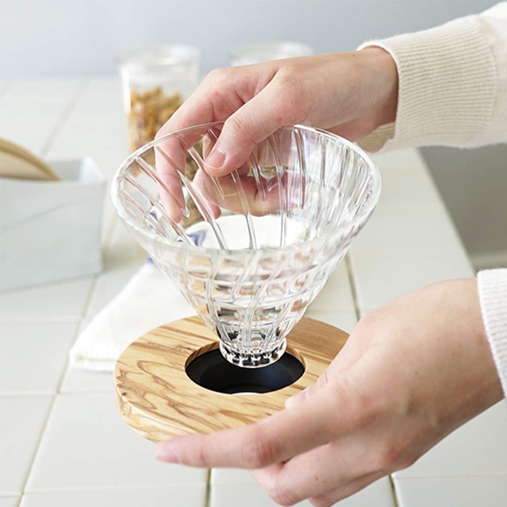 預訂|Hario - V60 橄欖木 耐熱玻璃咖啡濾杯 Olive Wood Glass Dripper VDG-01-OV / VDG-02-OV|《約10-14個工作天內寄出》