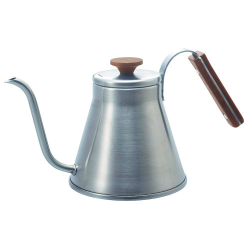 預訂|全港免運|Hario - V60 木把手 復古不銹鋼細口咖啡手沖壺 Drip Kettle (800ml) VKW-120-HSV|《約10-14個工作天內寄出》