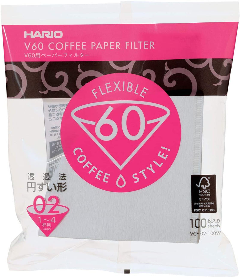 現貨丨Hario V60 漂白咖啡濾紙 VCF-01/02W丨100張