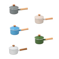 預訂｜全港免運｜野田琺瑯 Noda Horo 日本製 Couleur系列 天然木柄 琺瑯牛奶鍋單手鍋 連蓋 1.2L/14cm (IH100V,200V 對應)｜《約10-14個工作天寄出》