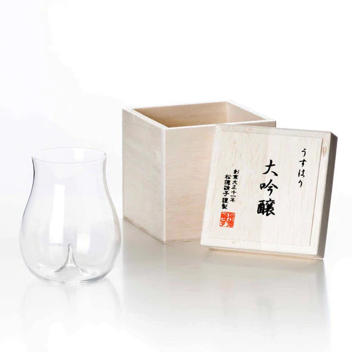 現貨｜松德硝子 - SHOTOKU Glass 大吟釀玻璃杯 清酒杯『うすはり』250ml ｜極薄杯身 (木盒包裝)