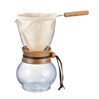 預訂｜全港免運｜Hario - 法蘭絨濾布 玻璃手沖咖啡壺組 Wood Neck Drip Pot (3-4杯) DPW-3｜《約10-14個工作天內寄出》