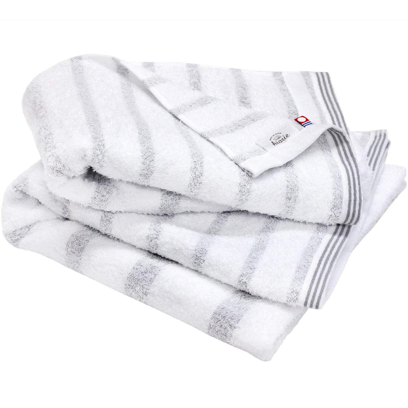 預訂｜全港免運｜hiorie 日織惠 日本製 沐浴用毛巾 Bath Towels 今治認證 間條色 ( 60 x 120cm 1套2條)｜《約10-14個工作天內寄出》