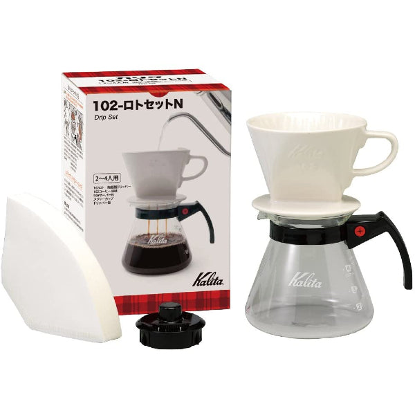 預訂｜全港免運｜ Kalita 102系列 3-4杯 陶瓷濾杯 滴漏咖啡壺組套裝 102 Ceramic Dripper Set N(含濾紙)｜《約10-14個工作天內寄出》